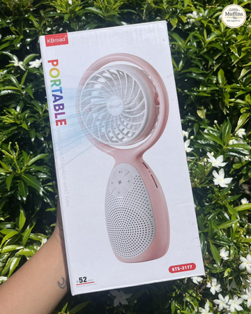 KBroad Portable Wireless Speaker with Built-in Fan – Rechargeable Handheld Cooling & Audio Device